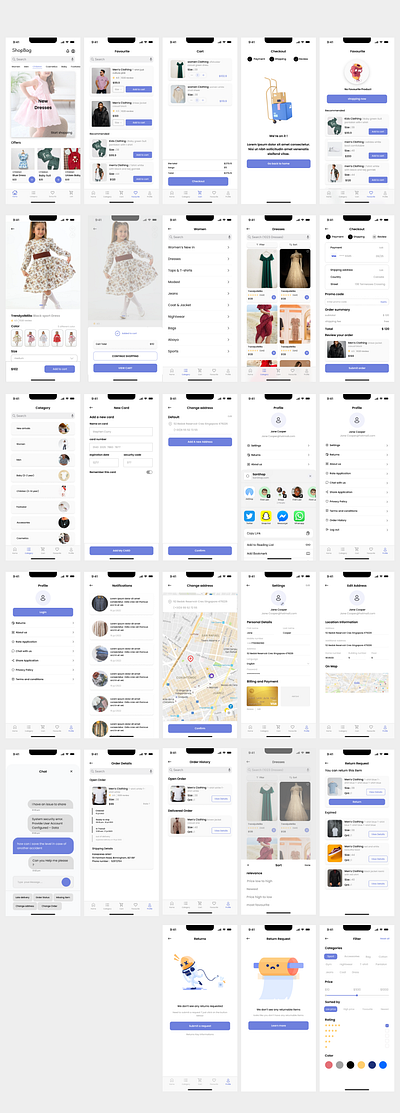 SanBag Ecommerce ui ux design ai card cart checkout clean e commerce ecommerce figma filter map notification onboarding order profile setting shop shopping sign in sign up sort