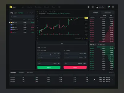 Trading Terminal app bitcoin blochchain crypto design terminal trading ui ux