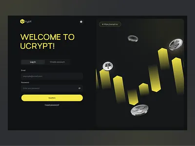 Crypto exchange | Website Log In app awwwards binance bybit crypto crypto exhchange design log in minimal ucrypt ui ukraine ux