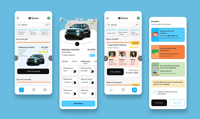 Cario : Car rental UI car pooling ui car rental car rental ui ui user experience user interface rental ux