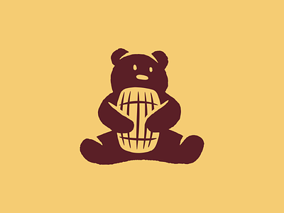 Honey Bear Logo animal barrel bear brand branding cute for sale honey logo mark nagual design