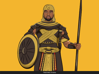 Kanye West in Egyptian Clothes Style african american caricature cartoon fiverr illustration kanye west vector
