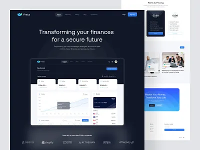 Fintics - Ecommerce Landing Page analytic branding business case study design dipa inhouse finance financial fintech framer graphic design landing page marketing styleguide ui ux wallet web design webflow website