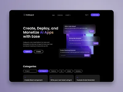 AI Startup Website ai artificial intelligence branding clean design fintech homepage landing page logo saas software startup tech techonology ui ux web webdesign