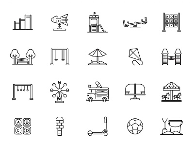 20 Line Playground Icons download free download free icon set free icons free vector freebie graphicpear icon design icon download icons set playground playground icon vector icon