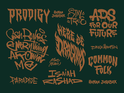 Lettering Collection branding calligraphy custom type graffiti lettering logo type typography