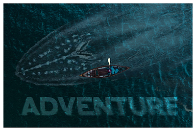 Poster Design adventure blue boat deep deep blue ocean design ocean poster typography water whale