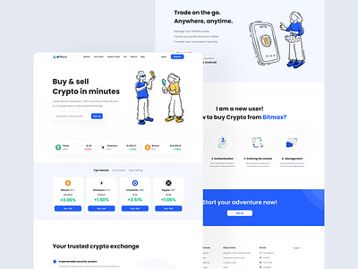 💸 Bitmax | Landing Page binance bitcoin blockchain btc coin crypto crypto exchange crypto landing cryptocurrency design eth ethereum exchange exchange landing landing page minimal okx trade trader ui