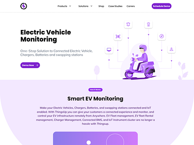 Keep Your Electric Vehicle Running Smoothly with Our Monitoring app branding color design design landing page graphic design icons illustration landingpage logo minimal typography ui vector vector art vehicle web design landing page