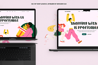 Flat Shopping Characters abstract branding characters ecommerce flat design flat illustrations graphic design illustration illustrations packaging design people print design product design shop shopping textile design webdesign