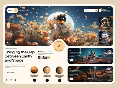 Travel Web Design - Cosmic Connections🚀✨ adventure casual design landing travel trip ui up ux web