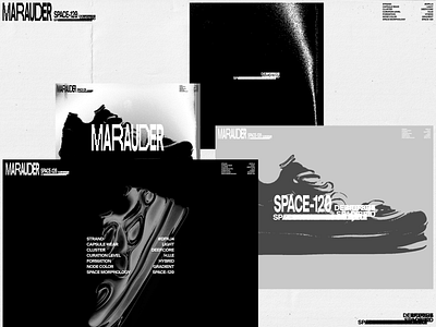 MARAUDER SPACE-120 Exploration branding design layout minimalist shoes sneakers