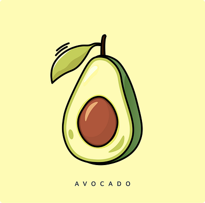 Avocado Illustration branding cleandesign dailyui design illustration logo ui uidesign