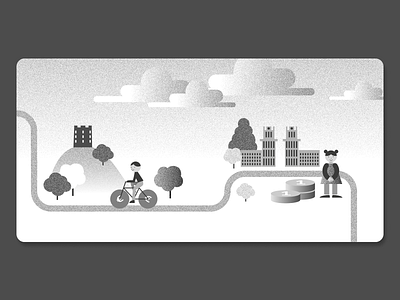 Urban Life Illustration bw city illustration people