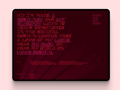 Experiments for Personal Portfolio Website colorful design experimental font fonts graphic design minimal portfolio type typography ui visual design web webdesign website