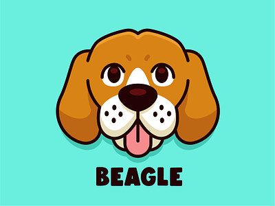 That's a Beagle animal beagle branding cartoon character cute dog face flat funny graphic design hunting icon icons illustration logo mascot outline pet vector