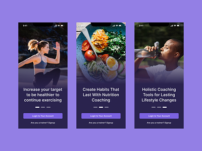 Fitness App Walkthrough android app design app ui coaching fitness gym ios mobile app nutrition trainer