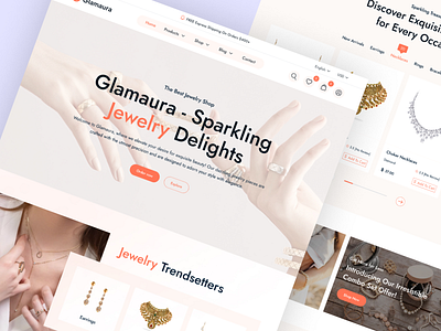 Glamaura - A Jewelry Website Landing page creative design design jewelry jewelry website new design tranding design ui uiux