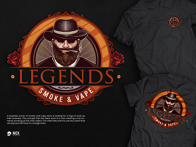 Legends Smoke and Vape branding design graphic design hand drawing hand drawn illustration logo ui vintage vintage logo