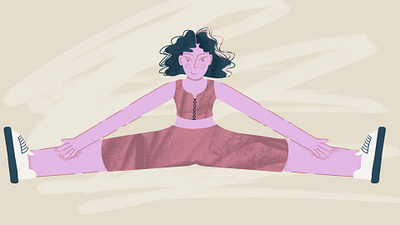 Yoga girl character design flat illustration vector