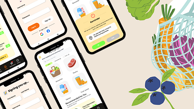 Ketch-Um - Your local one stop grocery app! design grocery shopping ui utility