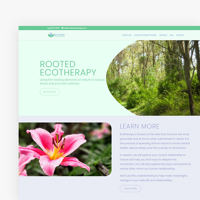 Logo and Web Design for Rooted Ecotherapy branding client appreciation design design project ecotherapy freelance designer freelance work graphic design logo logo design logo design branding vector web design