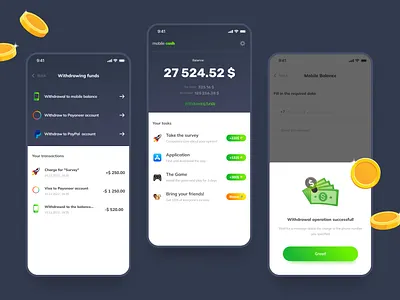 Mobile Earnings App ios mob mobil mobileapp ui ux