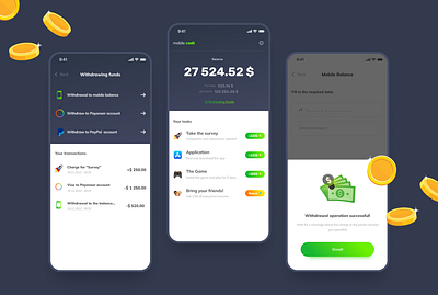 Mobile Earnings App ios mob mobil mobileapp ui ux