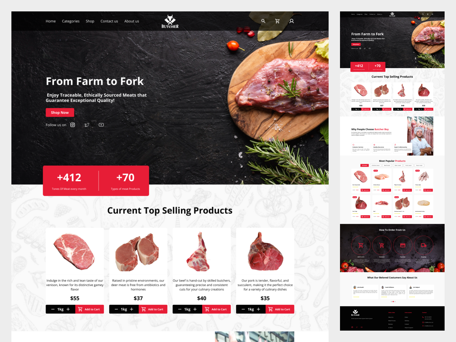 Butcher & Meat Shop Website by Sina maleki on Dribbble