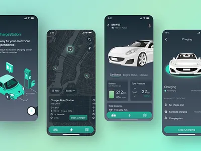 EV Charging Station App charge charge app charge station electric car electric vehicle ev charge station ev charger figma graphic design mobile app uiux