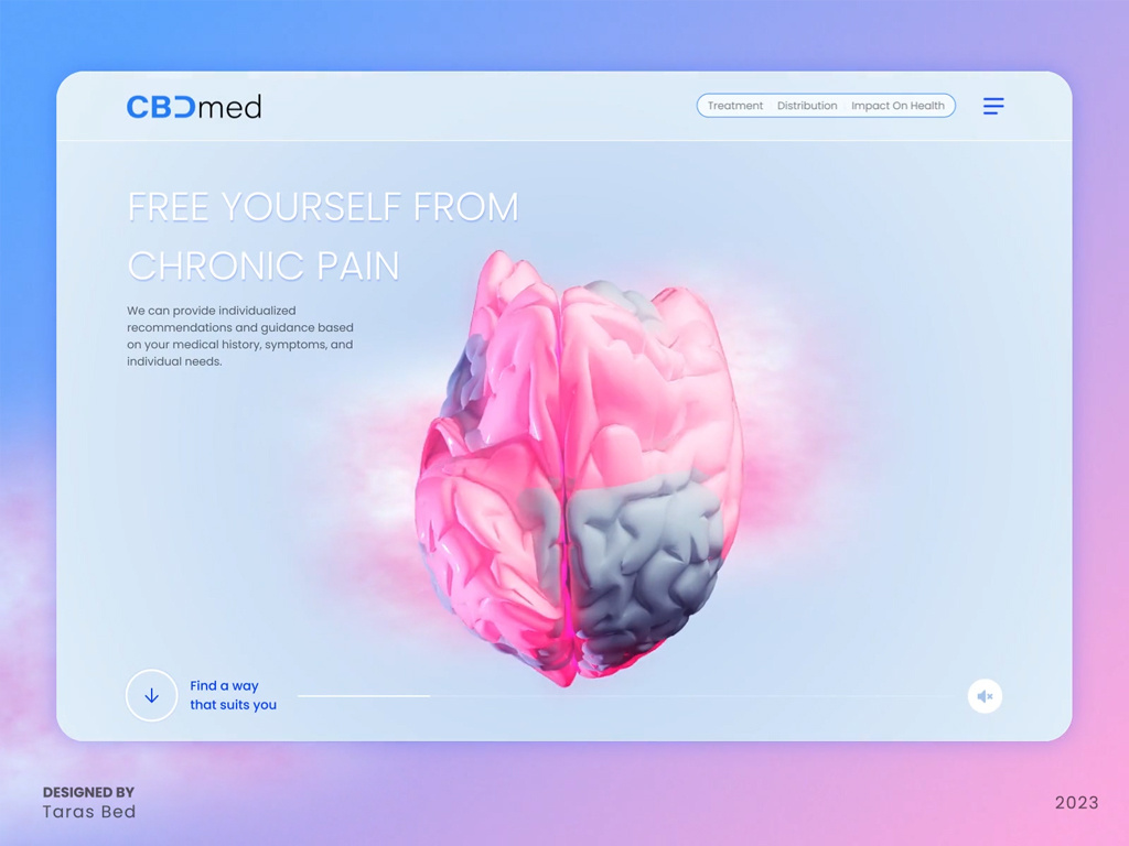 Medical Cannabis (CBD) 3d animation cannabis chronic pain chronical pain graphic design healthcare medical medical cannabis motion graphics webdesign website