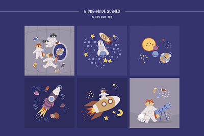 Outer Space Nursery Illustrations branding children illustrations cute illustrations design graphic design illustration illustrations kids illustrations nursery outer space packaging design patterns poster design print design product design seamless pattern space textile design