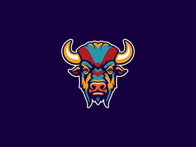 Bison Logo animal bison bovine branding buffalo bull colors design emblem herd icon illustration logo mark mascot sports strong vector wildlife zoo