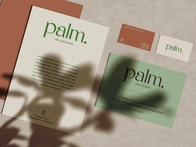 Palm Spa & Wellness Resort Stationery art direction branding logo