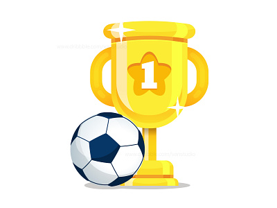 Golden Trophy With Soccerball 1st place award cup award winner champion cup championship cup childrens illustration first prize football trophy golden cup illustration trophy trophy awards trophy cup vector winner cup
