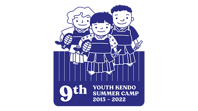 9th Youth Kendo Summer Camp 2013-2022 budo design illustration japan kendo kids print t shirt vector