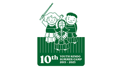 10th Youth Kendo Summer Camp 2013-2023 budo design illustration japan kendo kids print t shirt vector