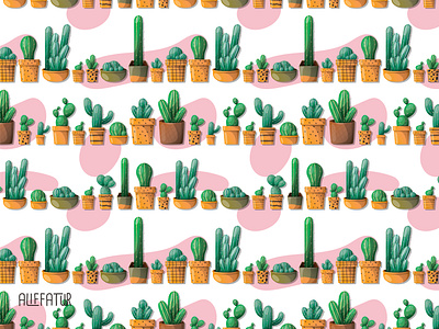 Cactus Pot Pattern cactus design graphic design illustration pattern