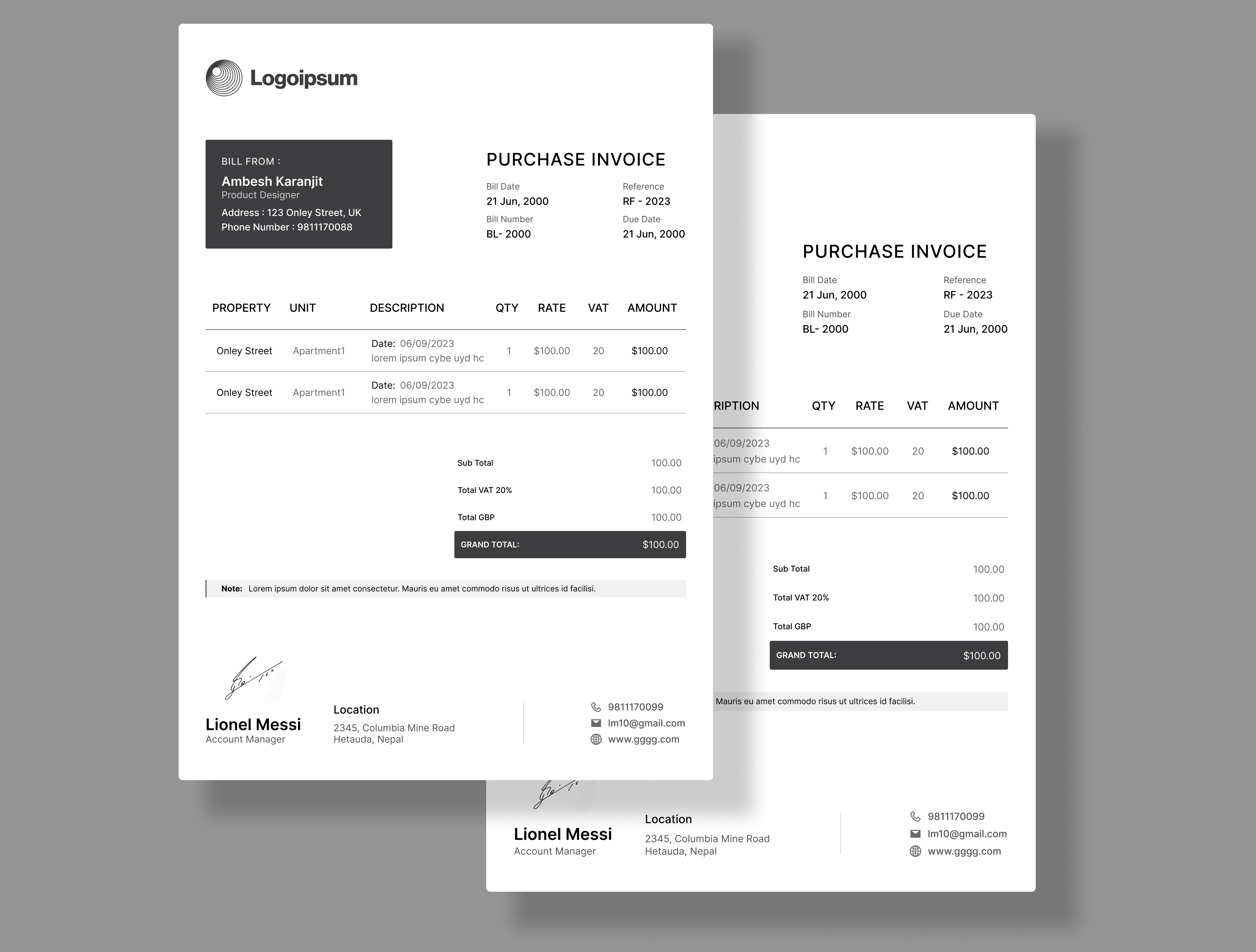 Purchase Invoice Web Design app branding design graphic design illustration logo typography ui ux vector