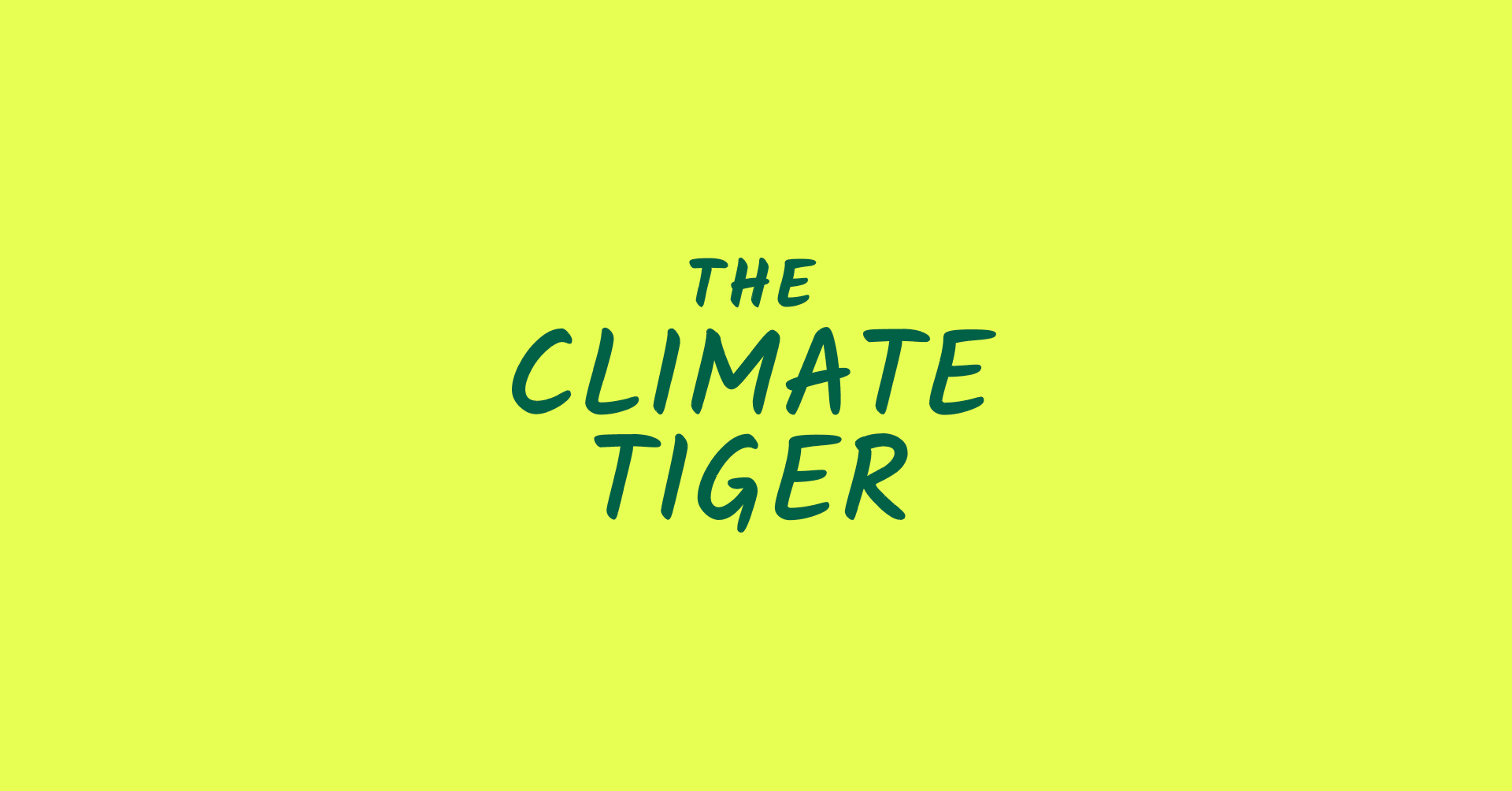 The Climate Tiger Branding brand branding clean climate climate change climate tech design drawing graphic design green handdrawn illustration logo playful tiger