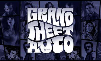 Grand Theft Auto branding classic colors game gamer gta illustration lettering logo stream vector videogame