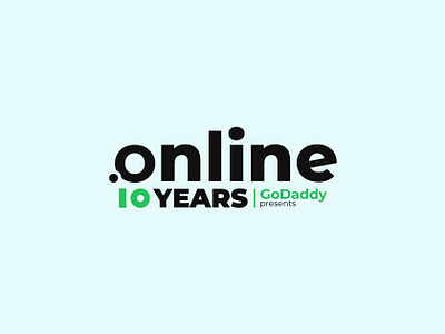 .online 10 years Celebration .online 10 years 10th 3d logo animation anniversary birthday brand identity branding business logo domain godaddy graphic design illustration line logo motion graphics party top level domain wordmark