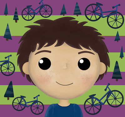 Kid bike illustration kid nature