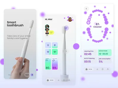 App for smart toothbrust app figma toothbrush ui ux