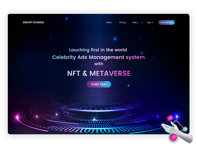 Metaverse Landing Page ads aesthetics ar design dubai metaverse nft ui user interface ux virtual vr web web design