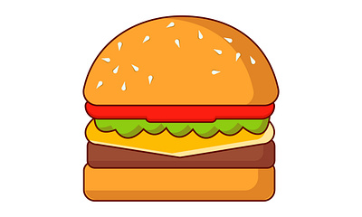 Burger Vector Illustration burger design food illustration resturent t shirt t shirt design typography vector world