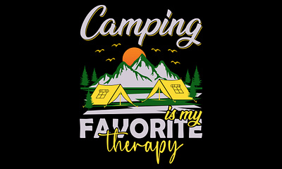 Camping T shirt Design Vector Illustration adventure camp camping design illustration mountain t shirt t shirt design typography vector world