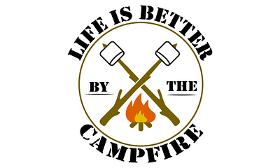 Life Is Better Campfire T shirt Design camp campfire camping design forest illustration t shirt t shirt design typography vector world