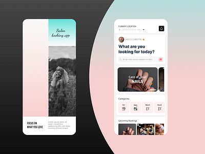 Salon app Ui/UX design agency animation banking app calm app design illustration logo meditation app salon app salon app ui salon app ui design ui ui ux ui ux design agency uiux