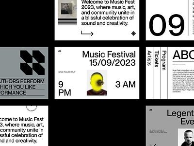Wesite for Music Festival® event fashion festivale landing page minimalism music sections website